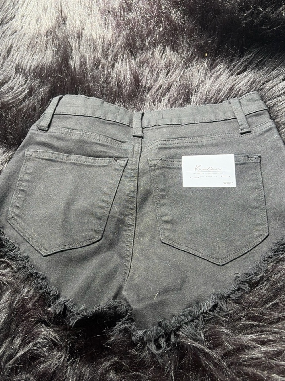 Kancan Black Frayed Women's Denim Shorts